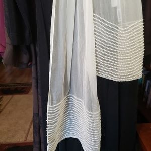 J Peterman silk scarf with pearls